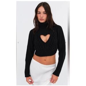 For Love And Lemons Black Turtleneck Sweater